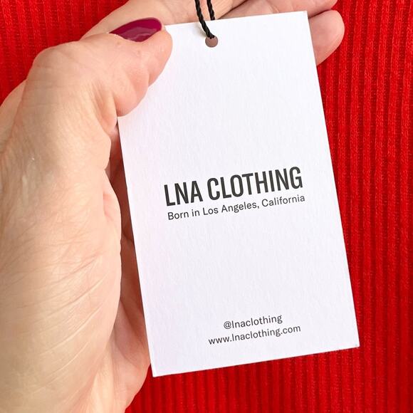 LNA Maaz sweater midi dress tomato red small new with tags - Picture 9 of 9